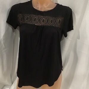 George Black Lace Detail Women's Tee
